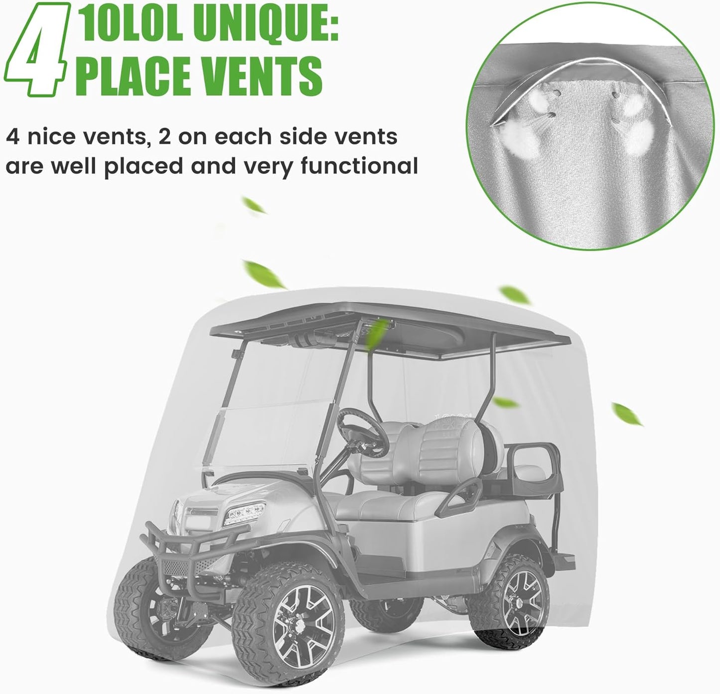 Universal Golf Cart Covers for Yamaha,Club Car, EZGO, Waterproof 2/4 Passenger Golf Cart Rain Covers with 3 Zipper Doors