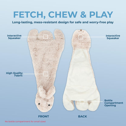 Squeaky Dog Toys with Soft Durable Fabric for Small, Medium and Large Pets Interactive Toy for Indoor Play, Supports Active Biting and Play - Hare, Medium